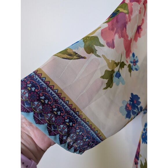 Avenue Floral Chiffon Kimono Cardigan Size 26/28 Plus Boho Y2K Aesthetic - Picture 6 of 8